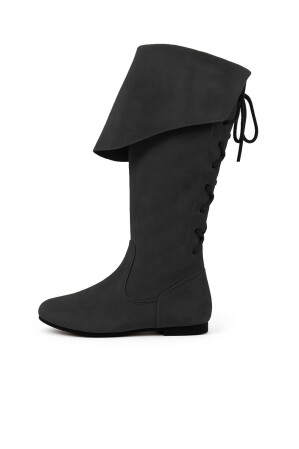Piratenstiefel aus Wildleder "Geoffrey" Schwarz 48