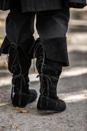 Piratenstiefel aus Wildleder "Geoffrey" Schwarz 48