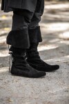Piratenstiefel aus Wildleder "Geoffrey" Schwarz 48