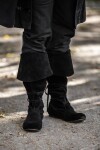 Piratenstiefel aus Wildleder "Geoffrey" Schwarz 48