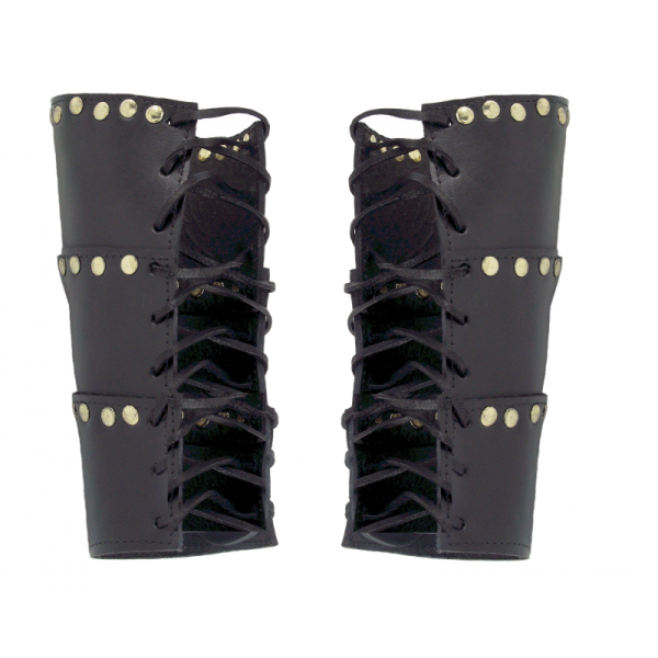 1259 Leather bangle "Arn" with rivets - black