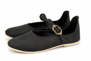 Zapatos medievales de señora "Cecilie" con suela de cuero Negro 36