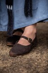 Chaussures médiévales pour femmes "Cecilie" avec semelle en cuir Marron 36