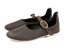 Mittelalter-Damenschuhe  "Cecilie" mit Ledersohle Braun 40
