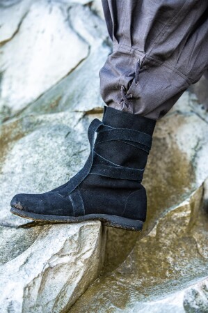 Haithabu-Stiefel aus Wildleder "Magne" Schwarz 36