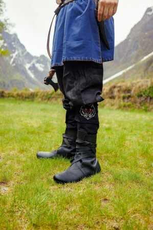 Haithabu Stiefel aus Nubukleder "Floki" Schwarz 46