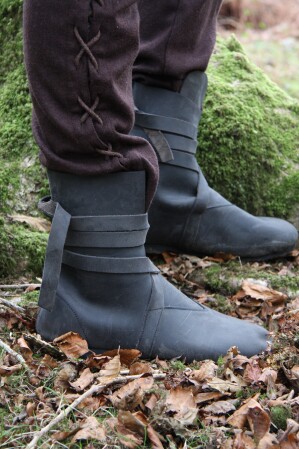 Haithabu Stiefel aus Nubukleder "Floki" Schwarz 49
