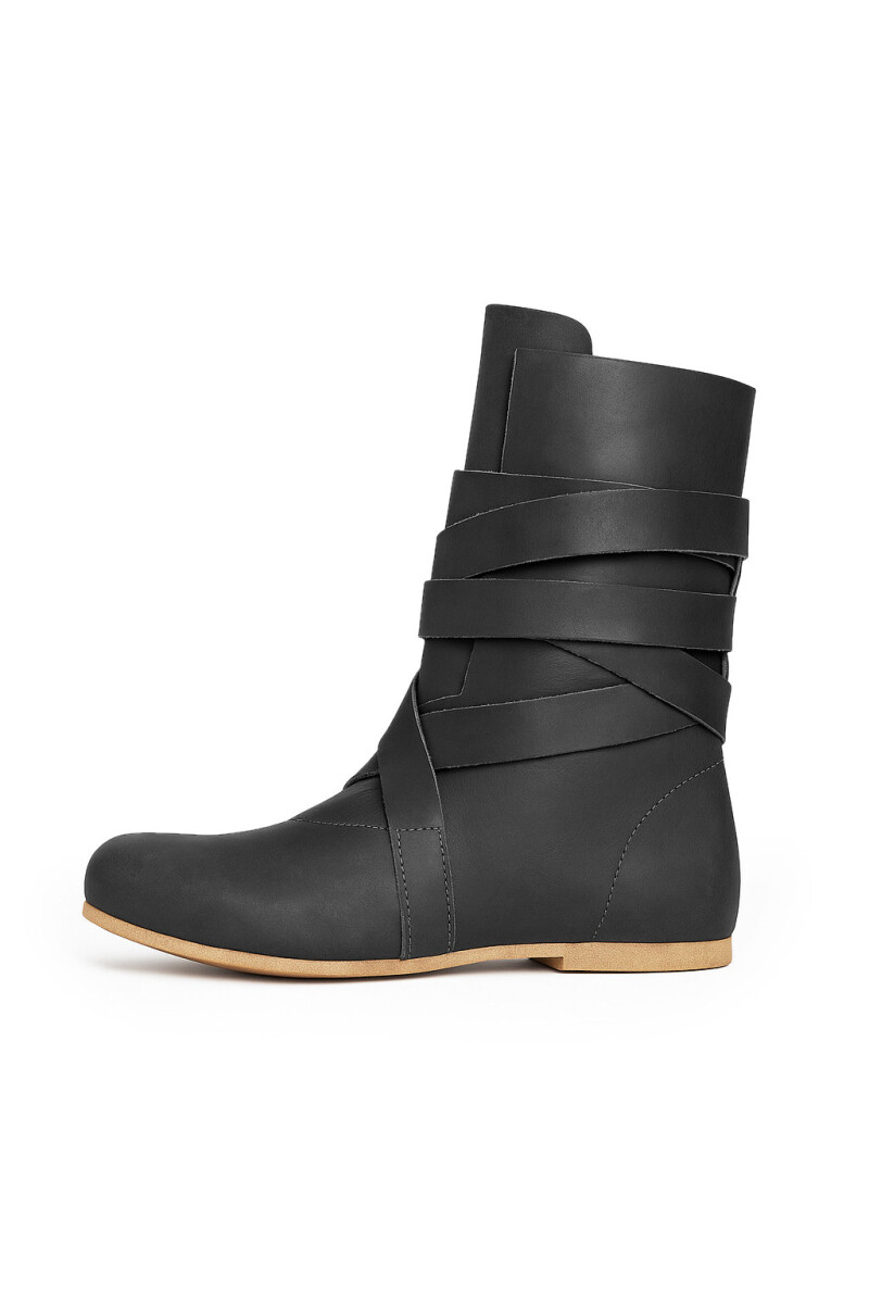 Haithabu Stiefel mit Ledersohle "Sjur" Schwarz 39