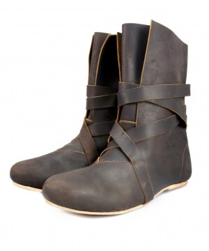 Haithabu boots with leather sole "Sjur" Brown 44
