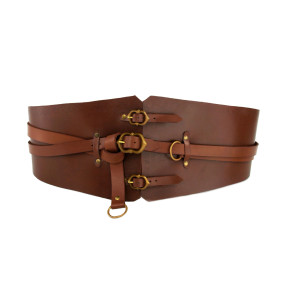 1230 Precious leather corset belt "Audrey" - brown
