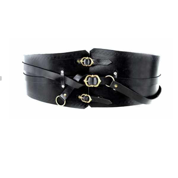 1230 Noble leather corset belt "Audrey" - black