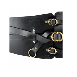 1230 Cintura corsetto in pelle nobile "Audrey" - Nero