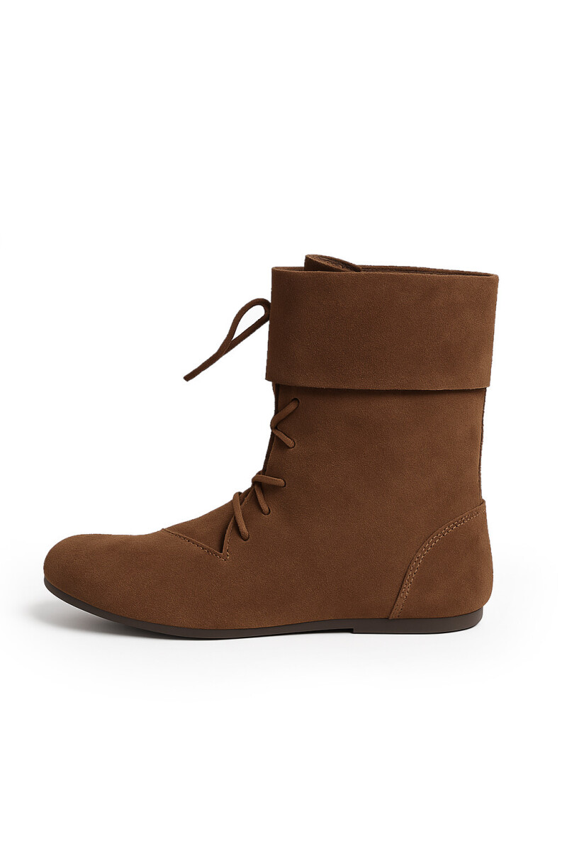074 Mittelalter-Stiefel "Aurin" mit Stulpe - Braun