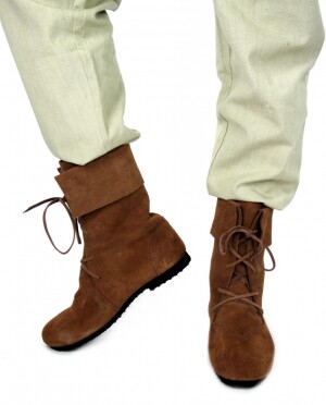 074 Mittelalter-Stiefel "Aurin" mit Stulpe - Braun