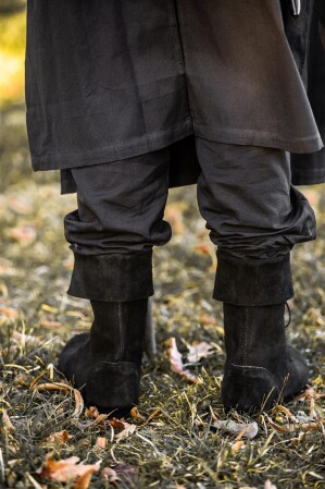 074 Mittelalter-Stiefel "Aurin" mit Stulpe - Schwarz
