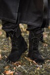 074 Bottes médiévales "Aurin" avec revers - Noir