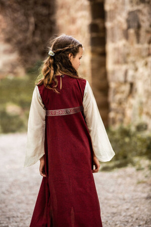Mädchenkleid "Piccola Donna" Rot/Natur XS