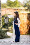 Mädchenkleid "Piccola Donna" Blau/Natur XS