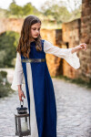 Mädchenkleid "Piccola Donna" Blau/Natur XXS