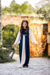 Mädchenkleid "Piccola Donna" Blau/Natur XXXS