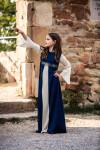 Mädchenkleid "Piccola Donna" Blau/Natur XXXS