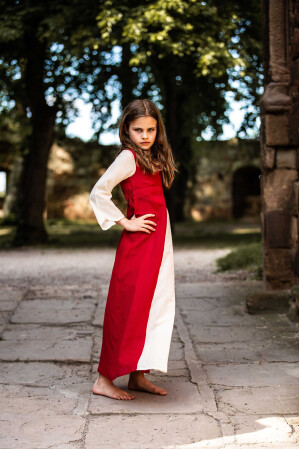Mädchenkleid "Elsa" Rot/Natur XS