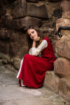 Vestido de niña "Elsa" Rojo/Natural XXXS