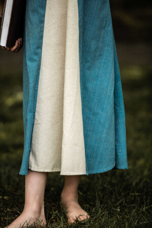 Mädchenkleid "Elsa" Blau/Natur XXS