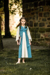 Mädchenkleid "Elsa" Blau/Natur XXS