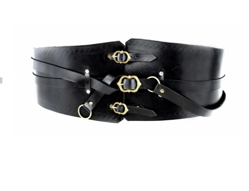 1230 Edel Leder-Miedergürtel "Audrey" - Schwa