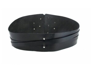 1230 Ceinture corset en cuir noble "Audrey" - Noir