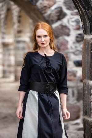 Miedergürtel "Alana" mit keltischer Prägung Schwarz 90 cm