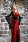 cinturón de corsé "Alana" con estampado celta Negro 130 cm