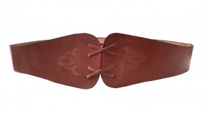 Miedergürtel "Alana" mit keltischer Prägung Braun 90 cm