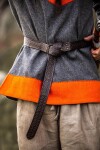 Lederringgürtel mit durchgehender keltischer Prägung Schwarz 150 cm
