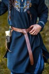Lederringgürtel mit durchgehender keltischer Prägung Braun 190 cm