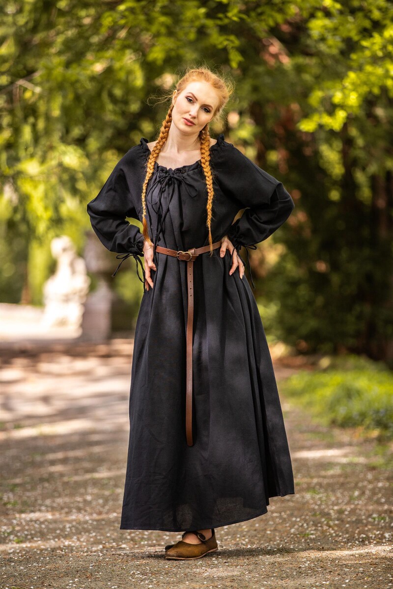 Schmaler Ledergürtel aus robustem Leder Braun 150 cm