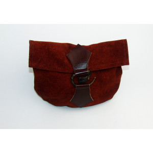 Leather belt pouch with dragon buckle "Will" Brown