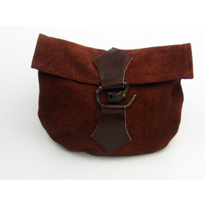 Leather belt pouch with dragon buckle "Will" Brown