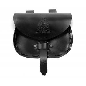 Leather belt bag "Erin" with celtic embossing Black