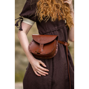 Leather belt bag "Erin" with celtic embossing brown
