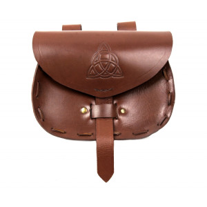 Leather belt bag "Erin" with celtic embossing brown