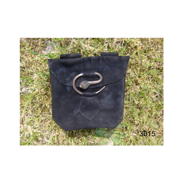 Bolsa de cinturón de cuero con hebilla de serpiente "Adelie" Negro