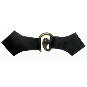 Metal clasp with leather black