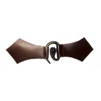 Metal clasp with leather brown