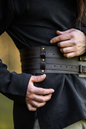 Robuster Wikinger-Gürtel "Sif" Dunkelbraun 100 cm