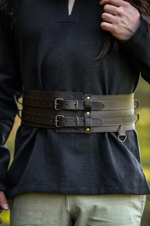 Robuste Ceinture viking "Sif" Marron foncé 140 cm