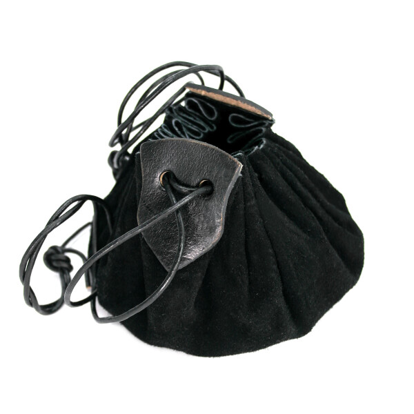 Leather bag "Hug" made of suede black