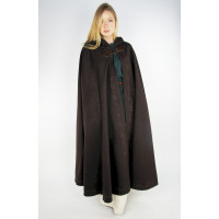 cape with embroidery and brooch "Gesa" brown