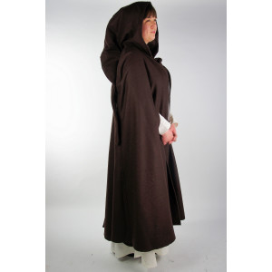 Wool cape with arm slits "Frank" Brown